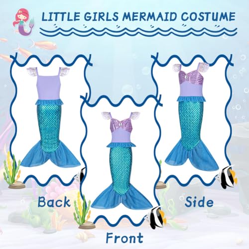 Thumbnail 5 de AOOWU Meerjungfrauenkostüm Mädchen 140 cm 🧜♀