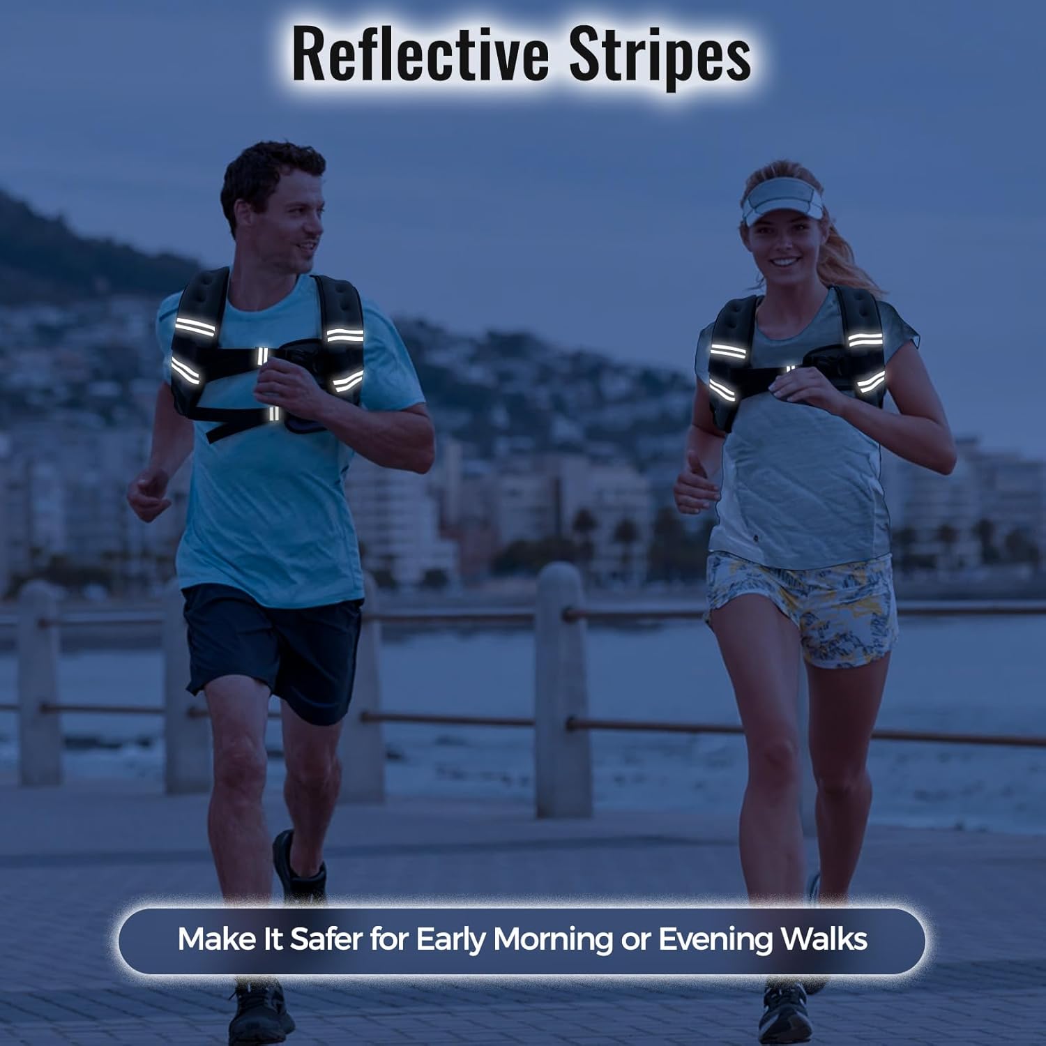 Detalle de Zeerun Weighted Vest for Men and Women with Reflective Stripes and Adjustable Buckle