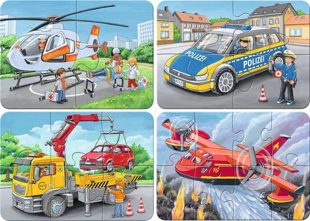 Detalle de Ravensburger 05631 Mijn hulpverleningsvoertuigen kinderpuzzel, 2 tot 8 stukjes