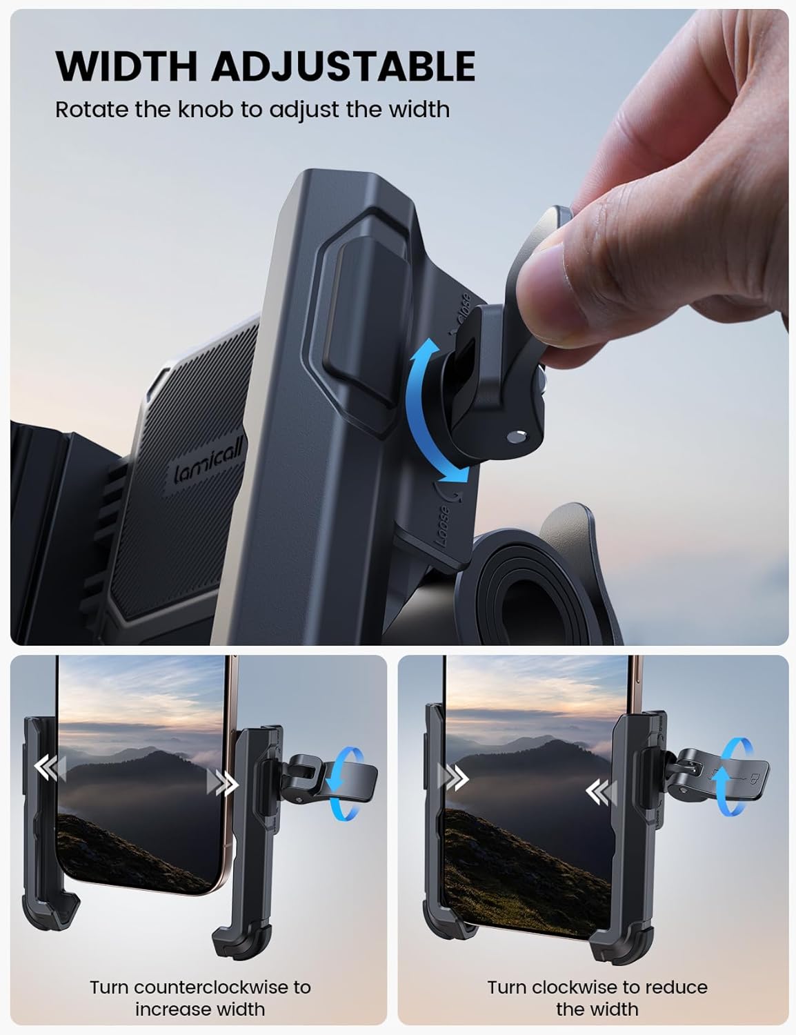 Detalle 2 de Lamicall Motorcycle Bike Phone Mount 4.7-7"