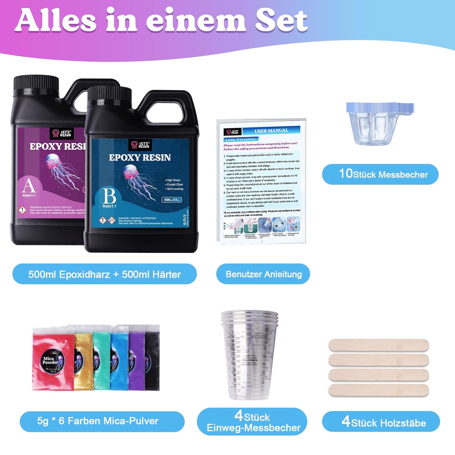 Thumbnail 6 de LET'S RESIN Epoxidharz-Set 1000 ml 1:1