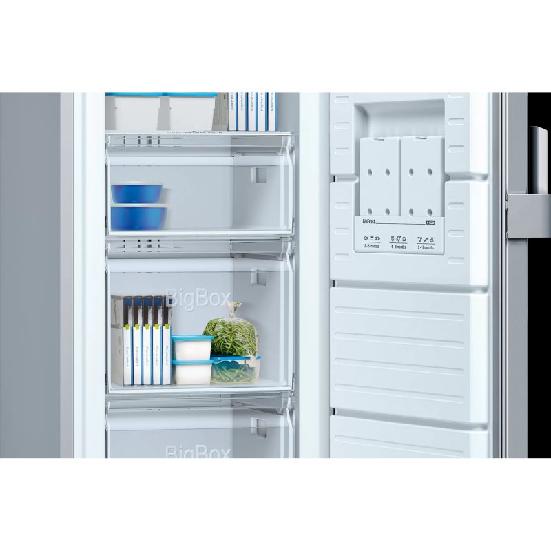 Detalle de Balay 3GFF563ME congelador vertical de 242 L en acero mate, clase F