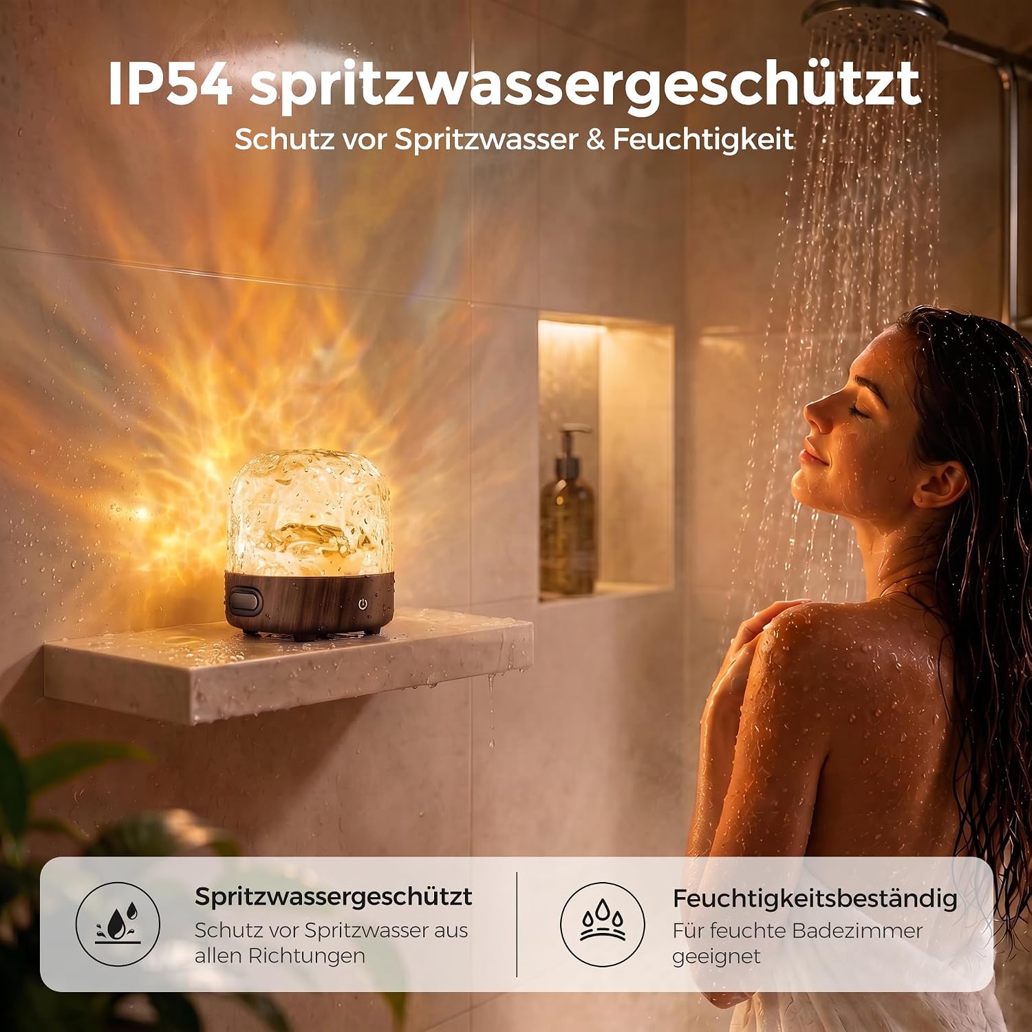 Thumbnail 3 de UPXNBOR Sternenhimmel Projektor Nachtlicht mit Bluetooth-Lautsprecher – 16 Farben, Ocean-Wave-Modus, IP54