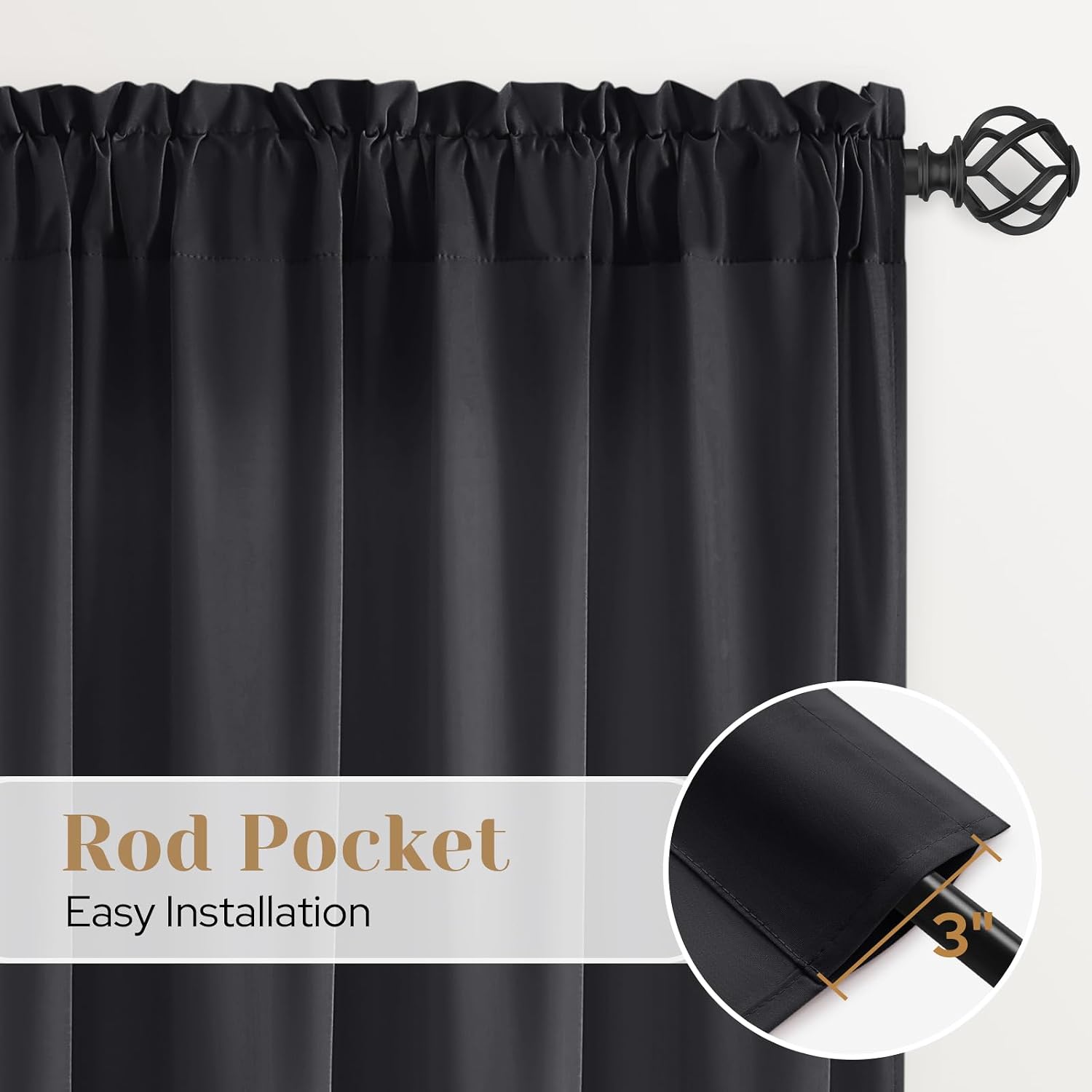 Detalle 2 de HOMEIDEAS Privacy Sheer Curtains 52 x 84 Inches