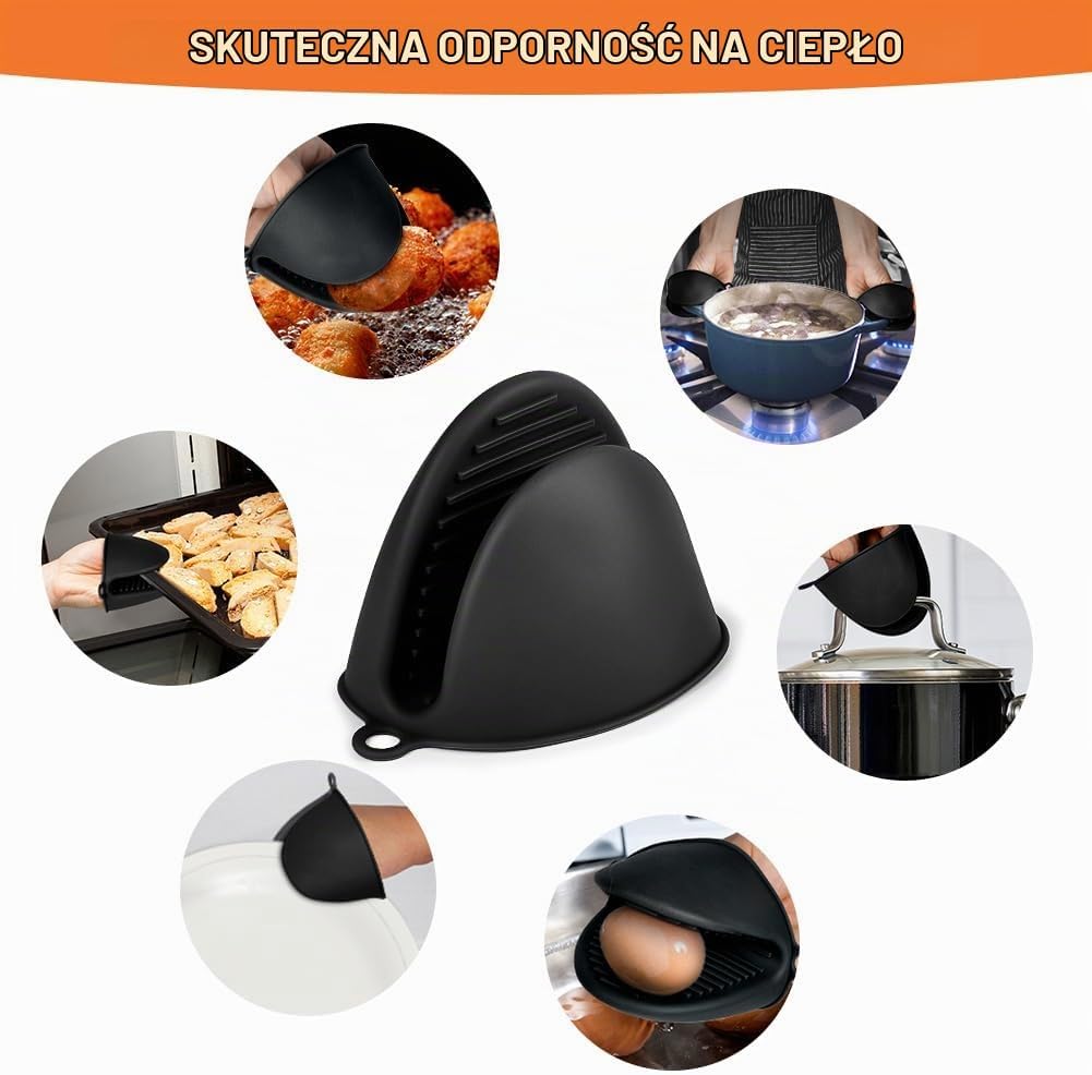 Thumbnail 6 de AUAUY mini rękawice kuchenne z silikonu, antypoślizgowe, do 230°C, 2 szt.