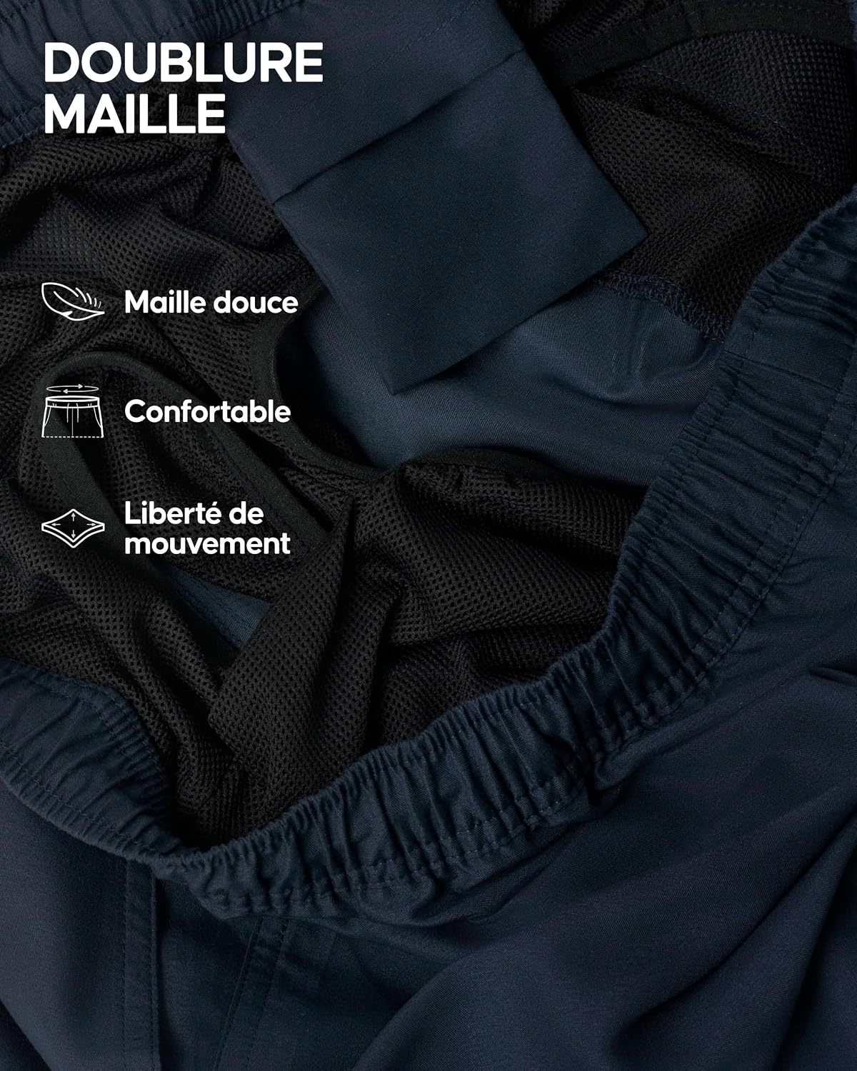 Detalle de Short de bain homme Danish Endurance léger et confortable, séchage rapide avec doublure en mesh