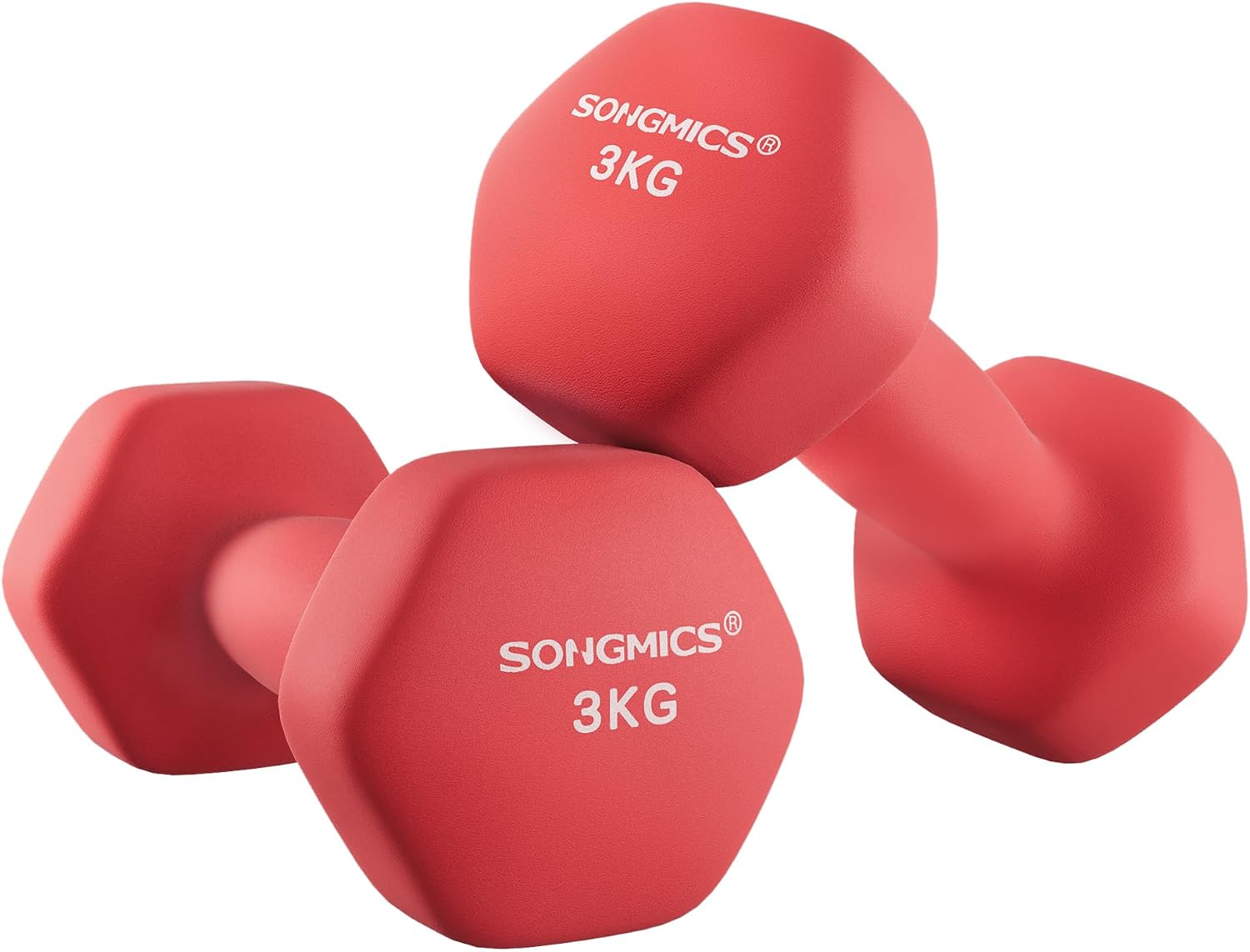 Detalle de SONGMICS Hex Dumbbells Set (2) with Neoprene Coating for Home Workouts