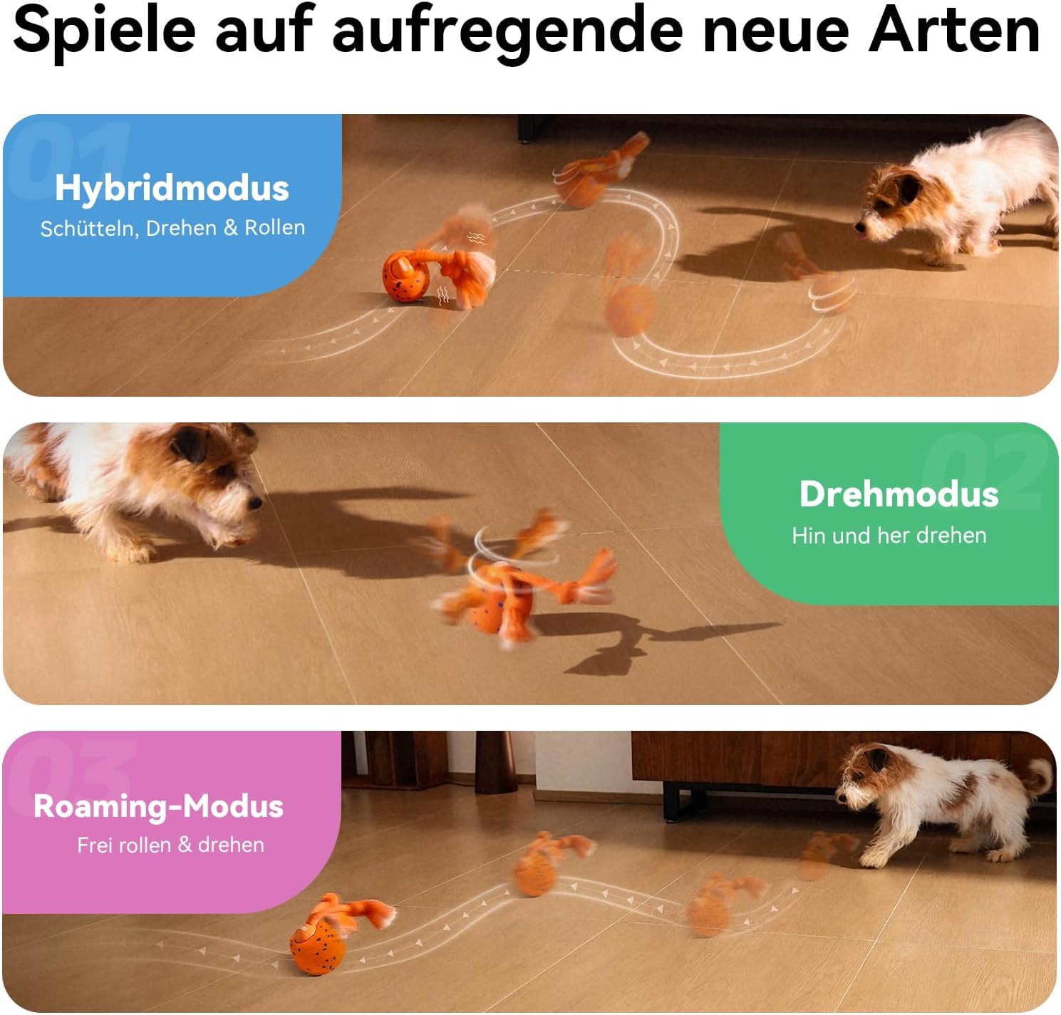 Thumbnail 3 de Cheerble Wicked Ball Rolly Hundeball 3 Modi