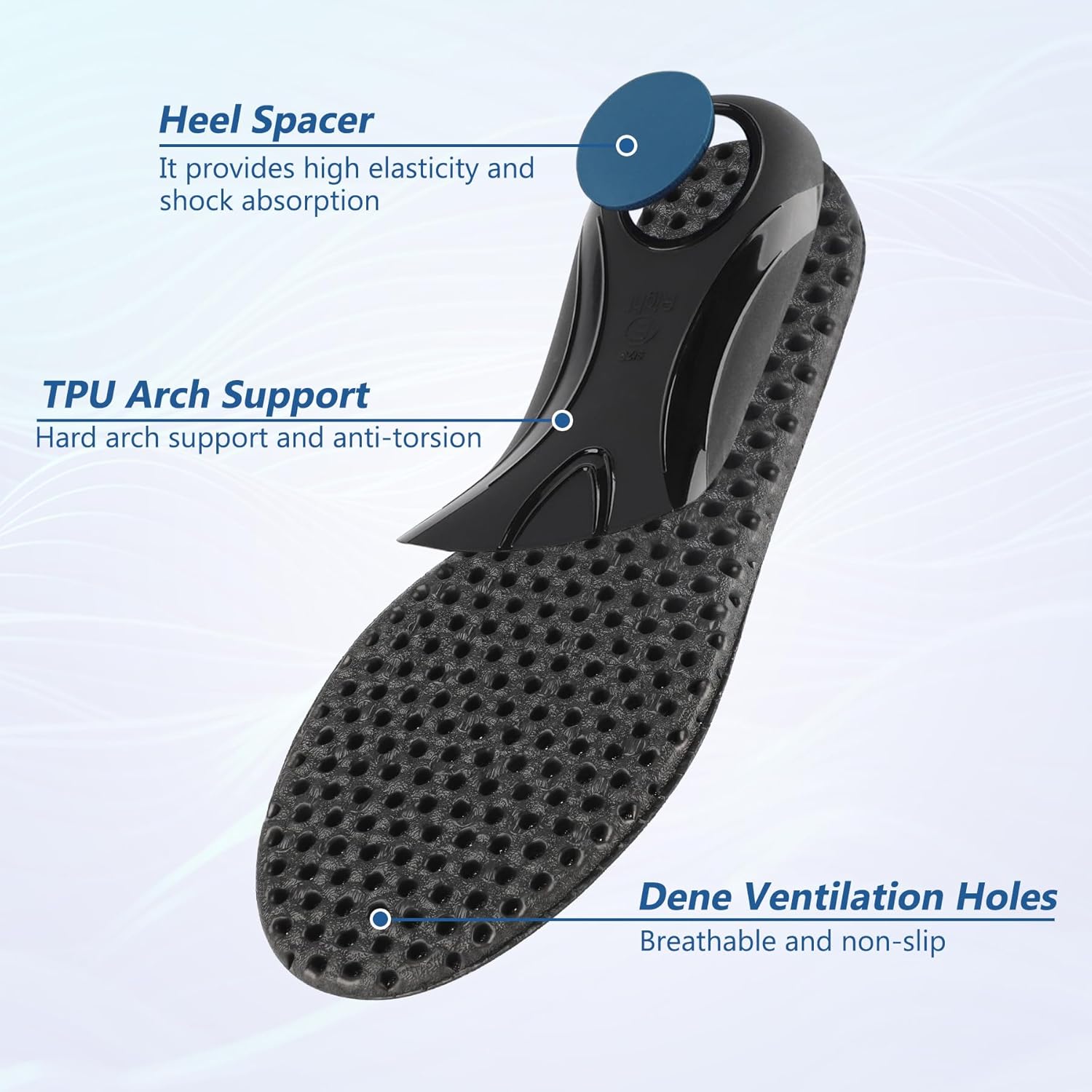 Thumbnail 4 de riemot arch support shoe inserts with U-heel design for plantar fasciitis and flat feet (UK 3–13)