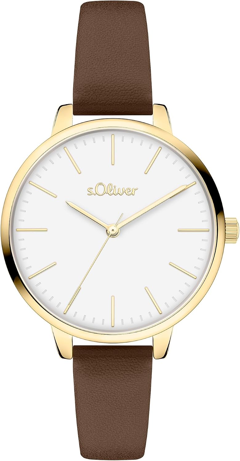 Detalle de s.Oliver Damenuhr 34 mm – modernes Alltagsmodell mit Quarzwerk und Edelstahlarmband