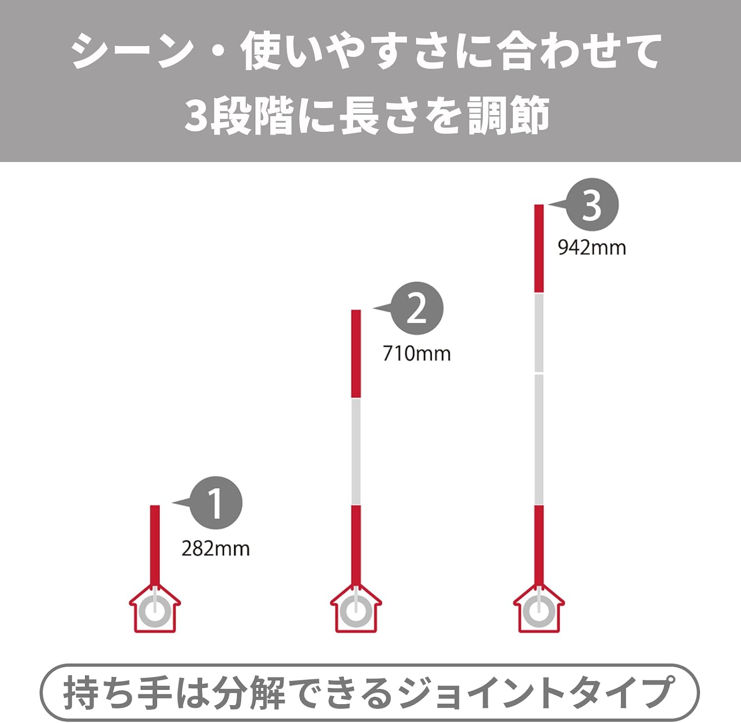 Thumbnail 6 de ニトムズ コロフル フロアクリンSC ロング CC0026 コロコロ本体、長さ調節・収納トレイ付き