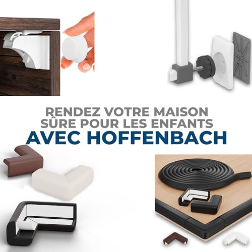 Thumbnail 8 de Hoffenbach protections d’angle pour bébé, mousse NBR noire, lot de 12