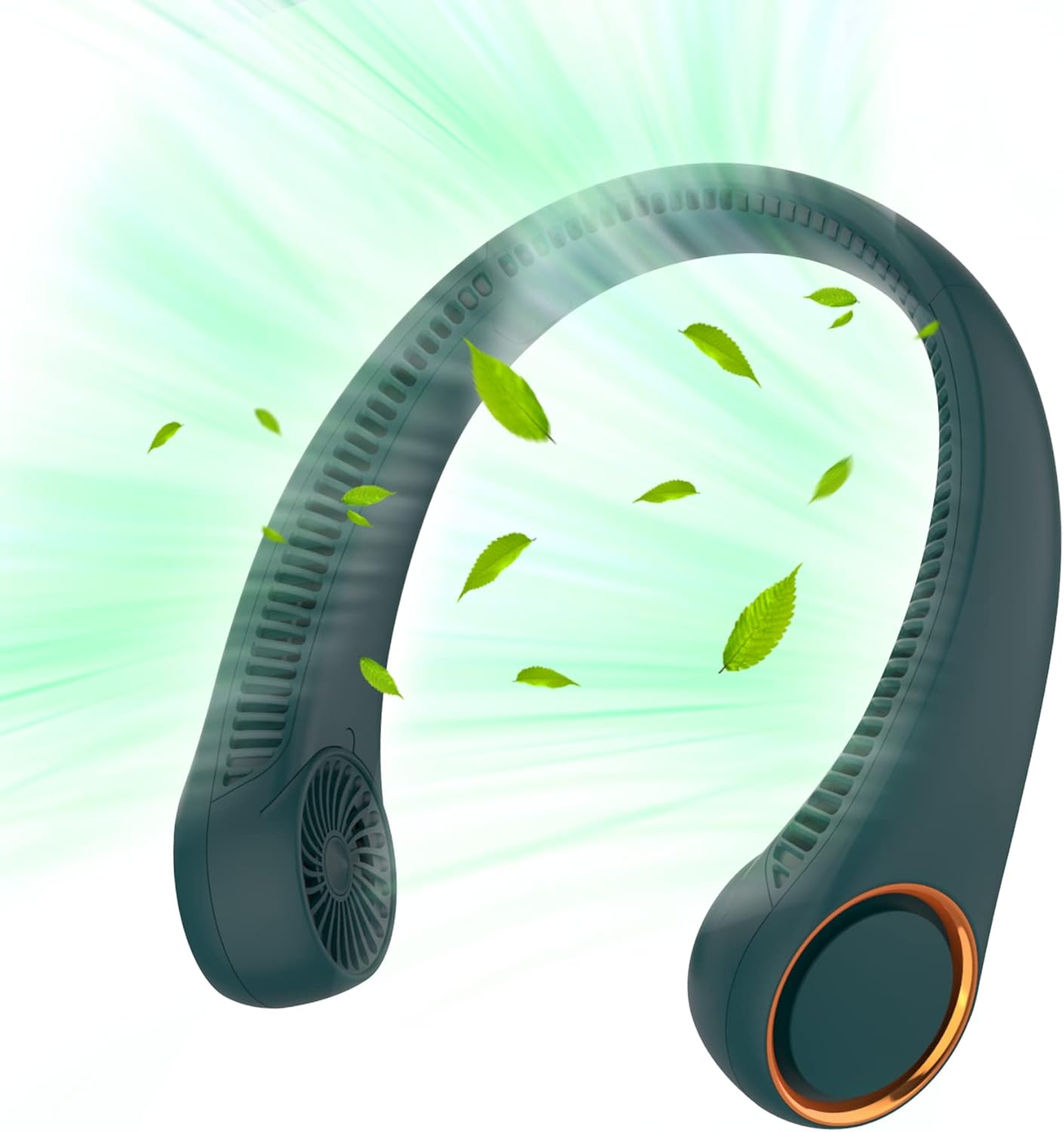 Thumbnail 6 de Portable Neck Fan (Hands-Free, Bladeless, 360° Cooling) with 4000mAh USB Rechargeable Battery, 3 Speeds — Black