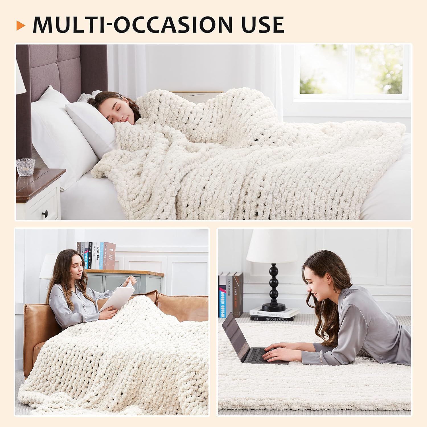 Thumbnail 4 de L'AGRATY Chunky Knit Throw Blanket 50x60 🛋