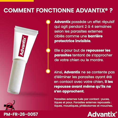 Thumbnail 6 de Advantix Chien Moyen (10–25 kg) – Pipettes antiparasitaires à action large, 6 parasites, 4 semaines de protection