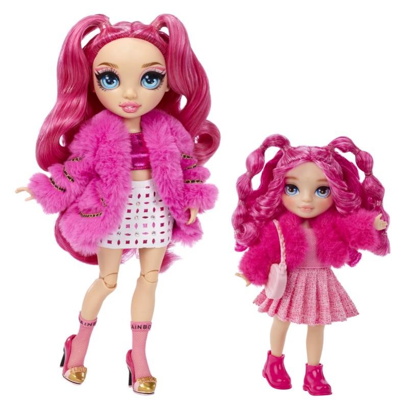 Detalle 2 de Muñeca Rainbow High Littles Magenta Monroe 14 cm con Gatito y Accesorios