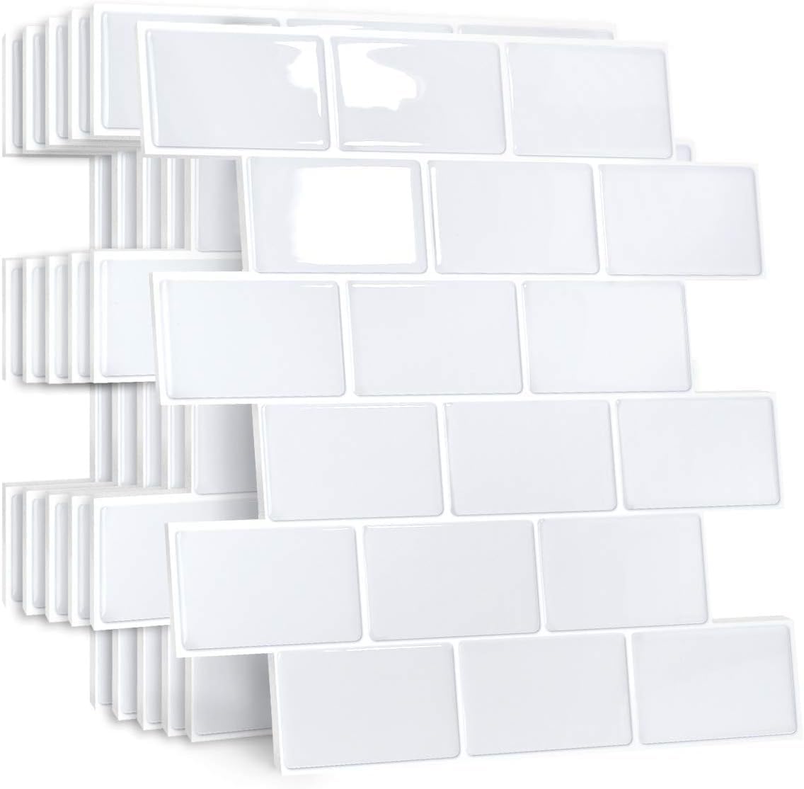 Yoillione Plus crédence adhésive métro blanc 3D 10 pcs 🧱