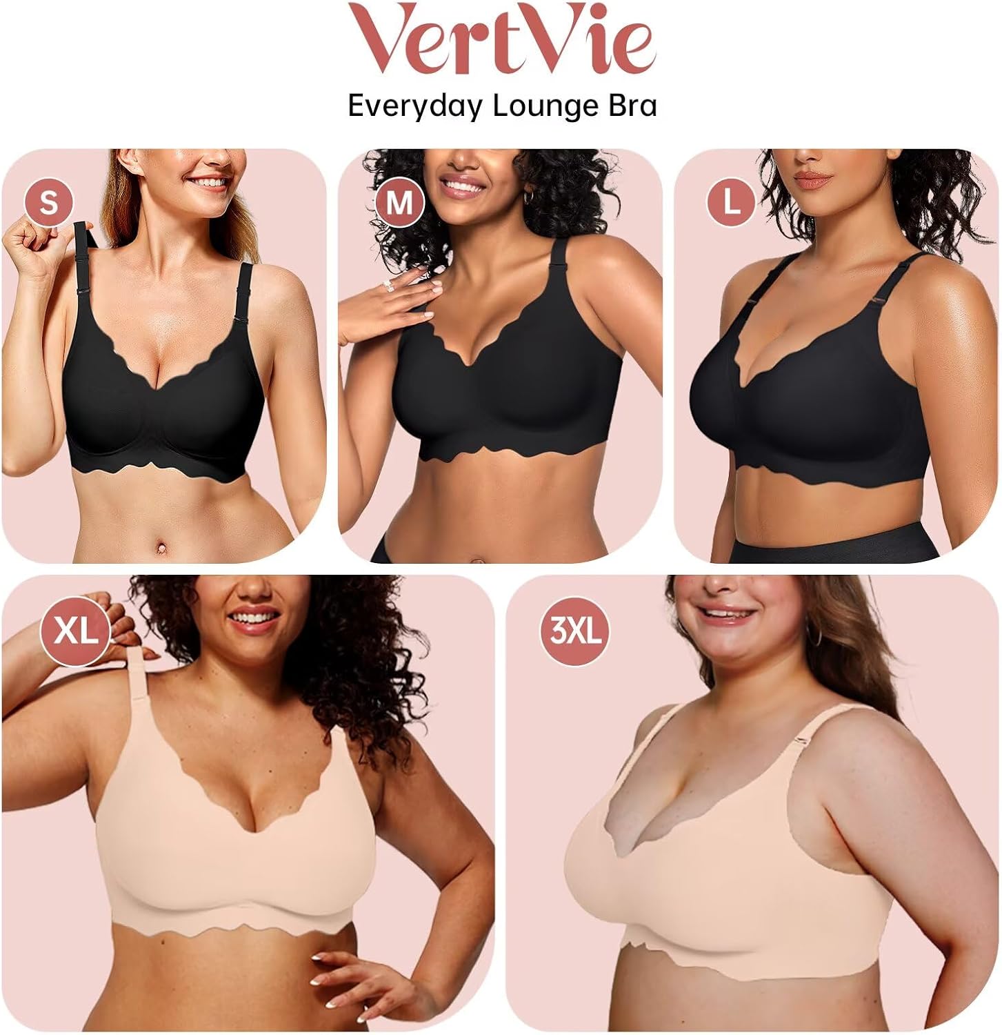 Thumbnail 4 de Vertvie Seamless Jelly Bra, Wireless Push-Up with Scalloped V-Neck