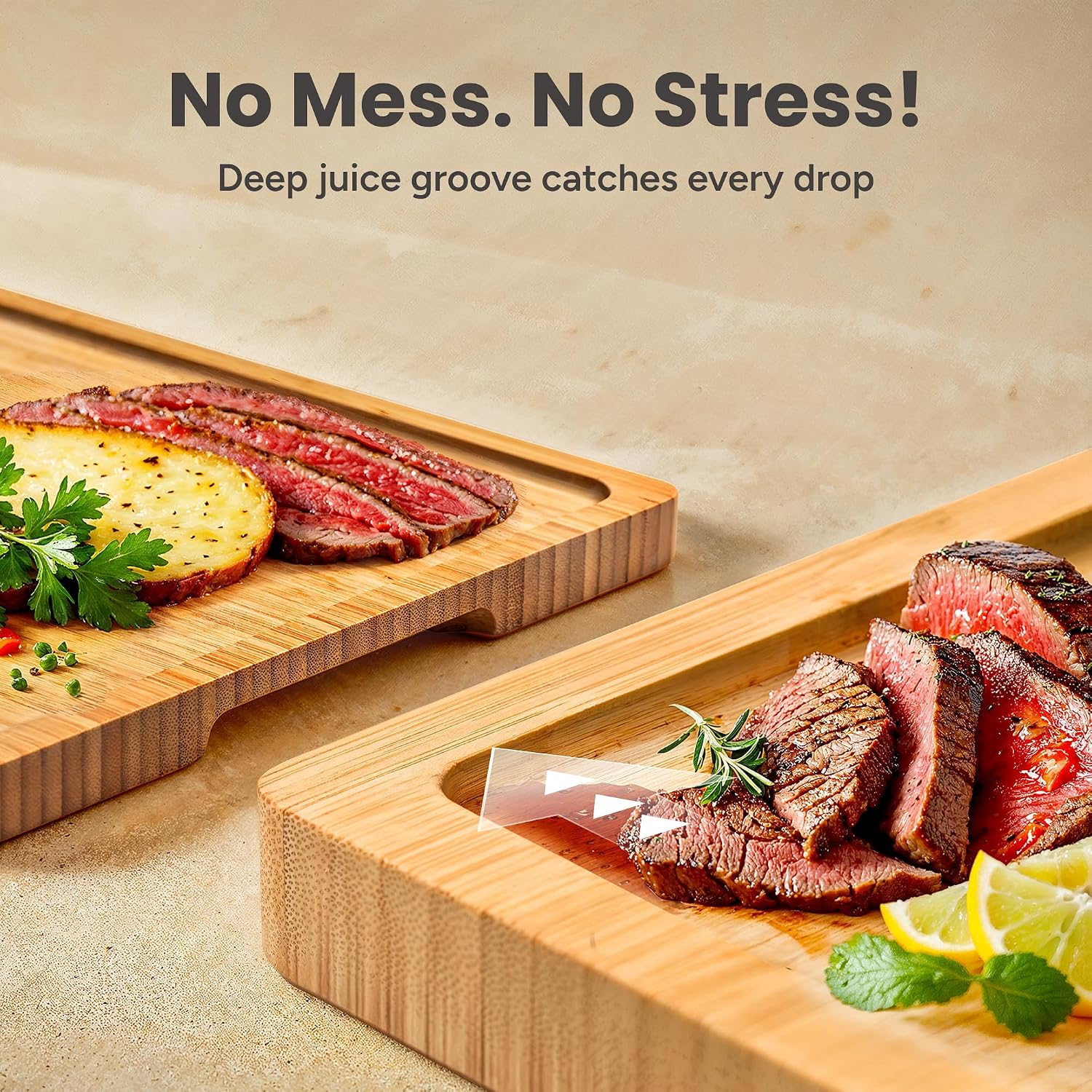 Detalle de SMIRLY Bamboo Cutting Board Set with Holder