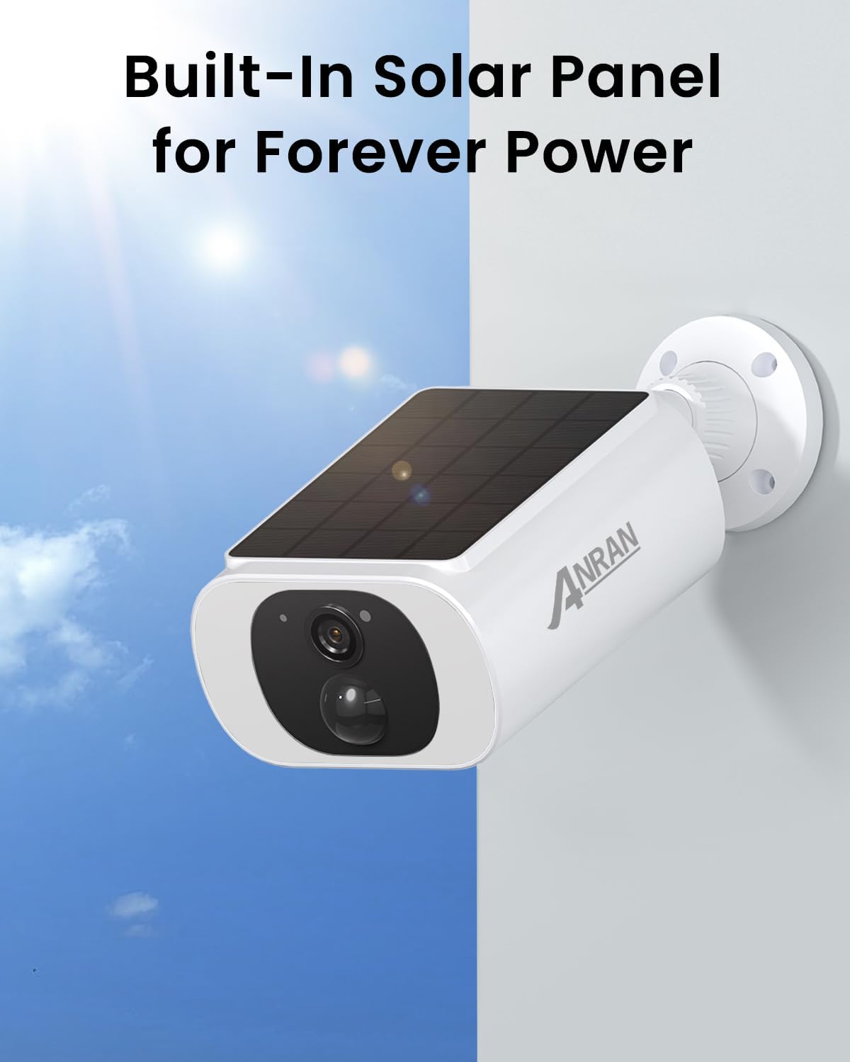 Thumbnail 1 de ANRAN 2K Solar Wireless Outdoor Security Camera System (4 Pack) with Color Night Vision, AI Detection, and Alexa Compatibility