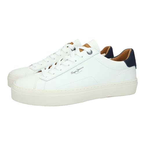 Detalle de Pepe Jeans Zapatillas de Piel para Hombre PMS30930 – talla 40, color White