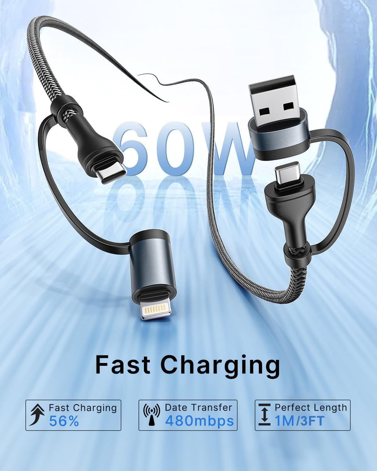 Thumbnail 6 de XUDUO 4-in-1 USB C Cable 60W PD