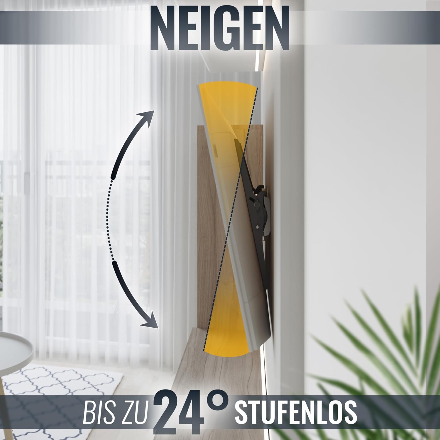 Detalle de RICOO TV-Wandhalterung N2164 – Neigbar, 40–75 Zoll, bis 40 kg, VESA 600×400