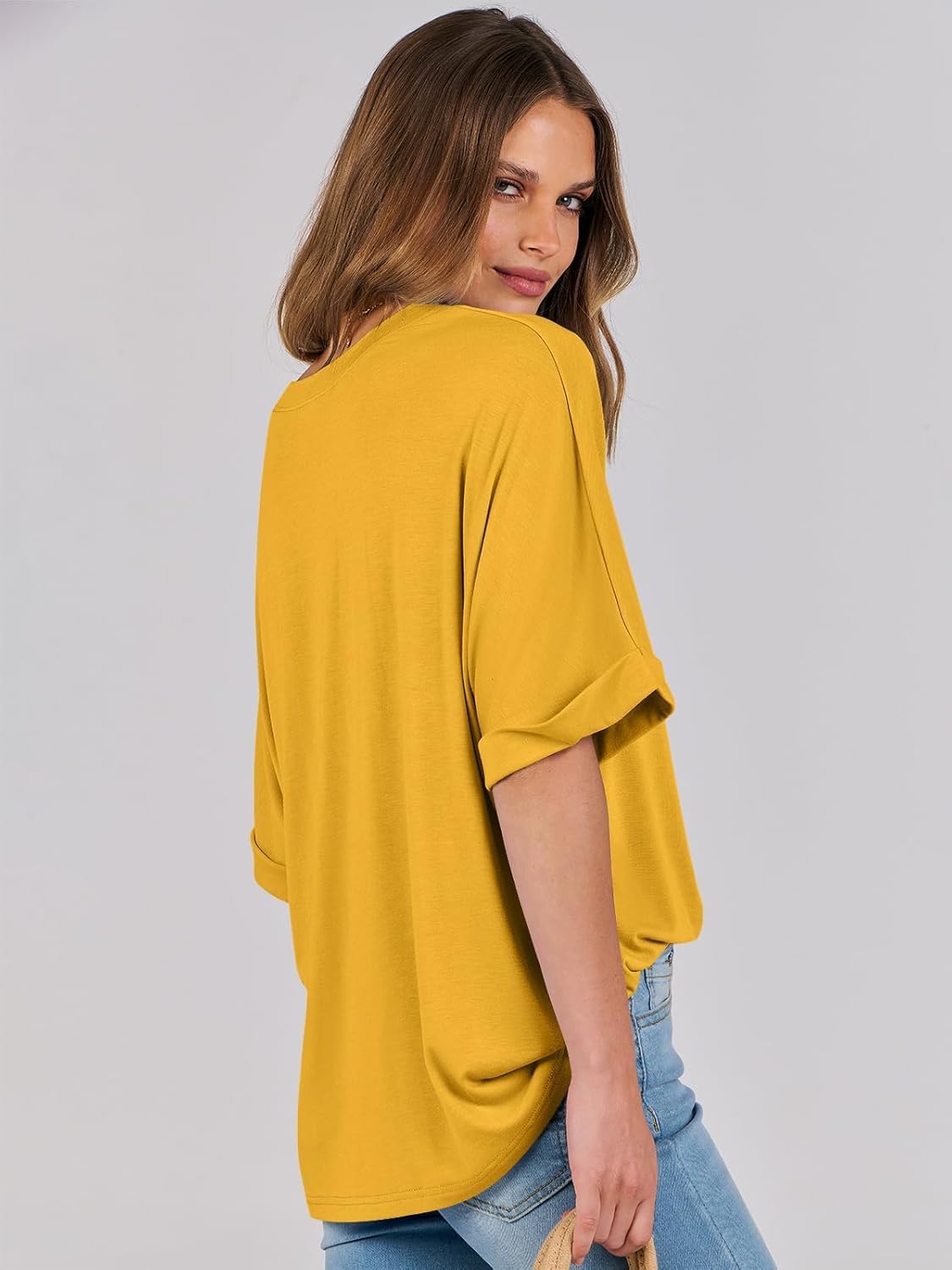 Thumbnail 3 de Cuptacc Damen Oversize T-Shirt – Rundhals Tunika-Look kurzarm, locker & basic