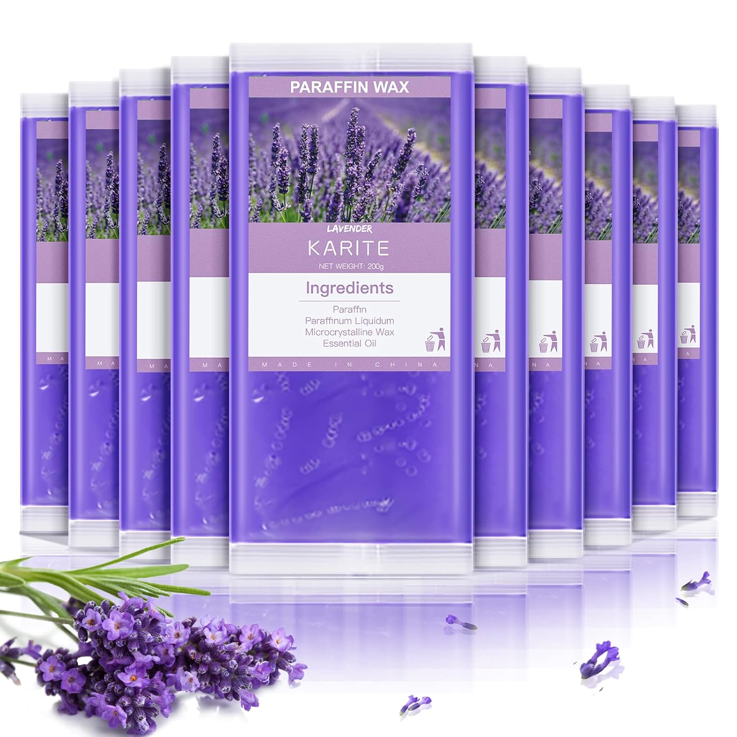 Detalle de KARITE paraffin wax beads, 10-pack lavender