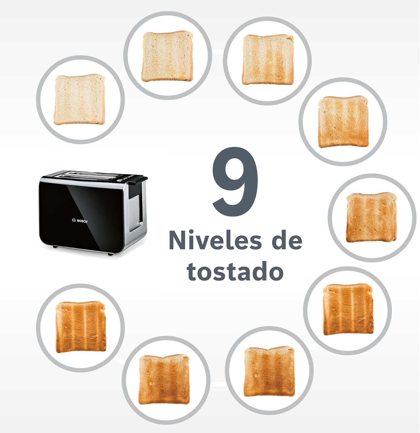 Thumbnail 3 de Bosch Tostador Styline TAT8613N, 2 ranuras, Descongelación 🍞