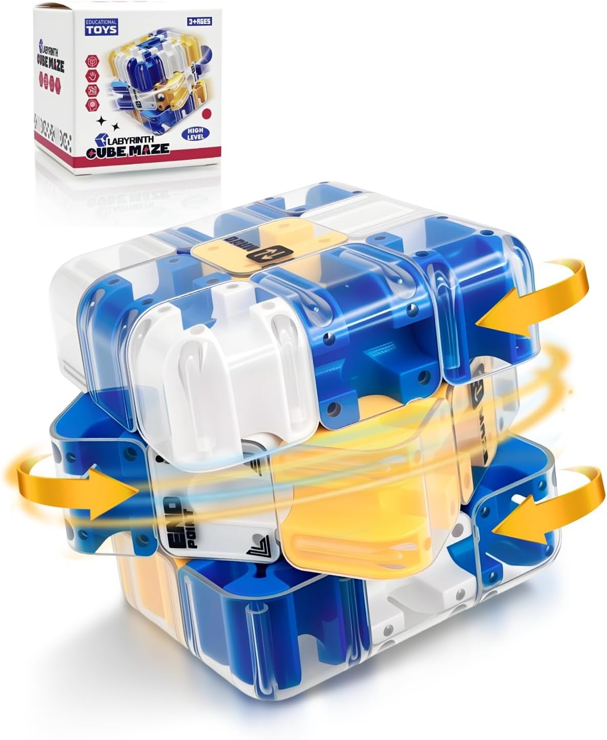 Detalle de DealKits 3D Zauberwürfel & Labyrinth Kugel – komplexes Würfel-Puzzle mit rollenden Kugeln (6,9 cm)