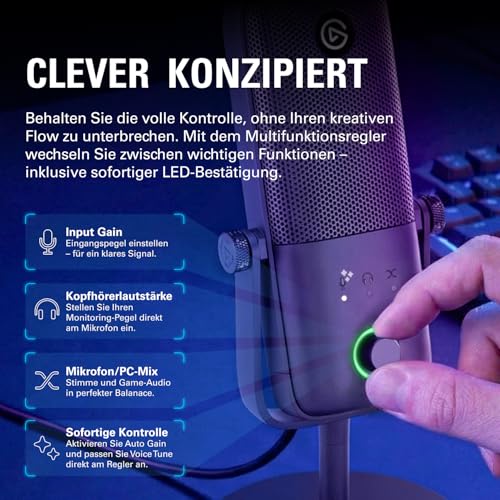 Thumbnail 2 de Elgato Wave:3 MK.2 USB-Kondensatormikrofon — Premium Sound für Streamer und Creator