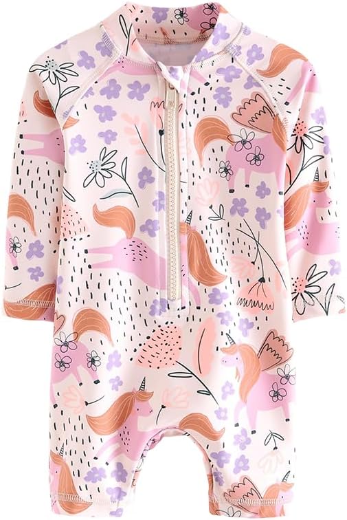 Detalle de Gifts Treat Baby Girls One Piece Swimsuit with Zipper – Cute Cartoon Swimwear for Toddlers