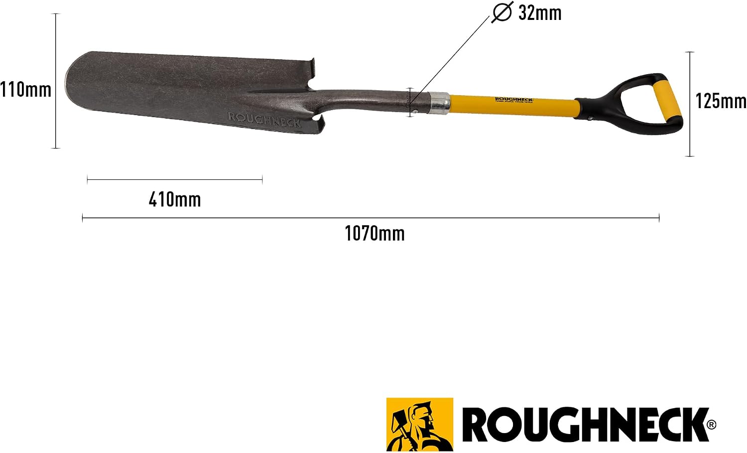 Thumbnail 2 de Roughneck Drainage & Post Hole Shovel – 1070mm (42")