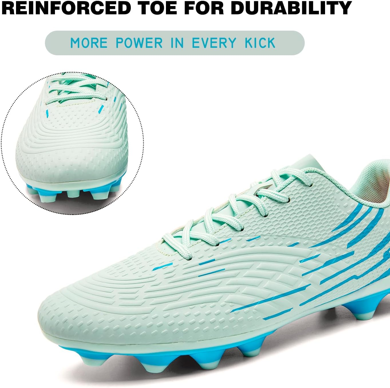 Detalle de DimaiGlobal Herren Fußballschuhe mit Stollen – Vielseitige Hallen- und Kunstrasenschuhe