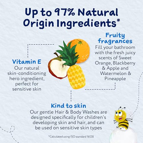 Detalle 2 de Childs Farm Hair & Body Wash Bundle – Sweet Orange, Blackberry & Apple, Watermelon & Pineapple (250ml each)