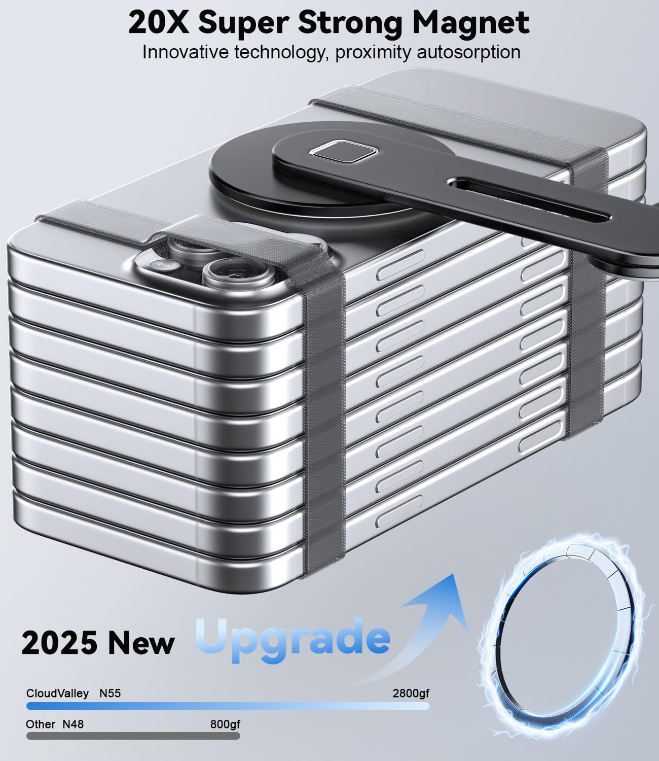 Detalle de CloudValley Adjustable Laptop Stand for MagSafe phones
