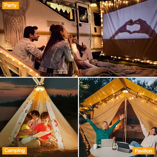 Detalle de Ollny Camping String Lights 10M 100 LEDs, 2 in 1 Rechargeable Fairy Light
