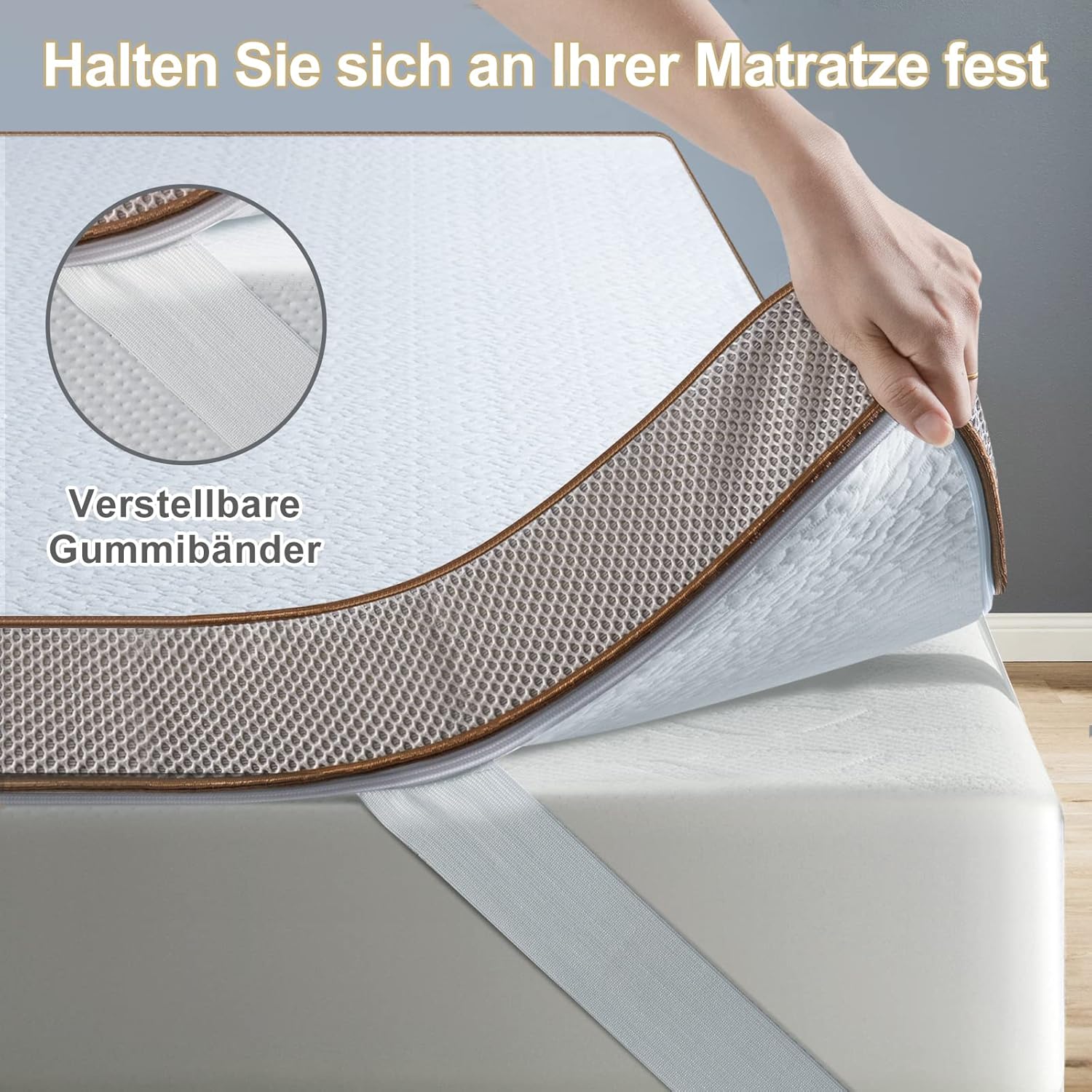 Thumbnail 4 de BedStory Topper 200x200cm, 7,5cm – zwei Härtegrade, Gel-Memory-Schaum, waschbarer Bezug