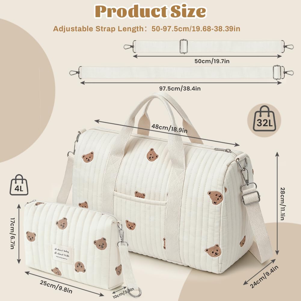 Thumbnail 1 de Aucuu Sac à Langer et Maternité Grande Capacité – Lot de 2 en coton, léger et pliable