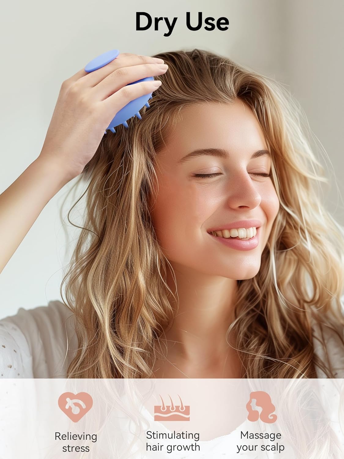 Thumbnail 4 de HEETA Appareil de massage du cuir chevelu en silicone pour croissance des cheveux – brosse de shampooing, bleu