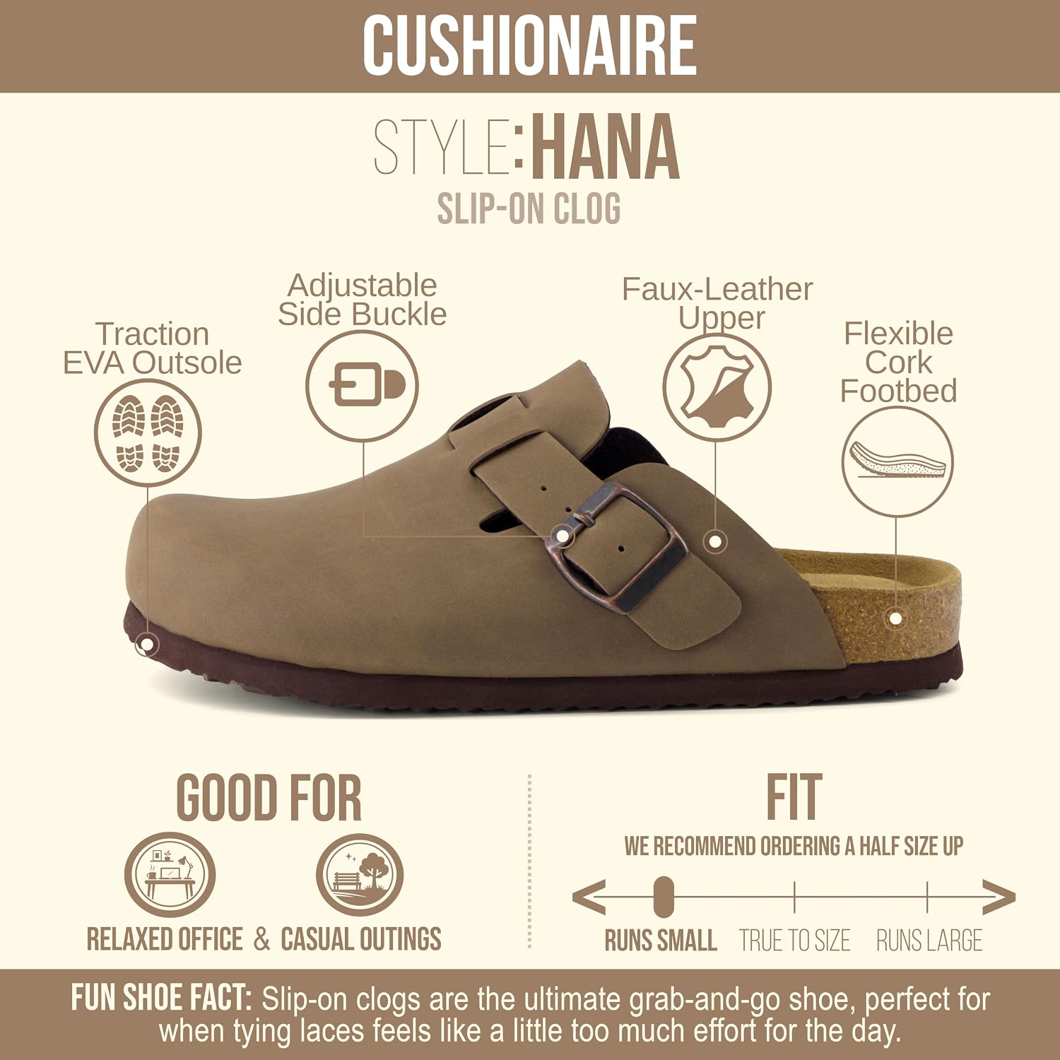 Detalle 2 de CUSHIONAIRE Hana Womens Clogs 1.25in heel