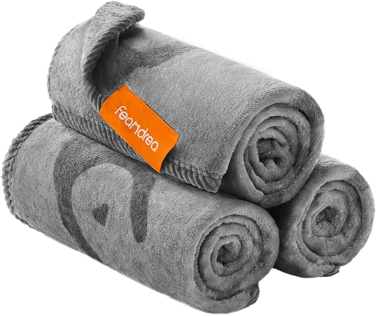 Detalle de Feandrea Pet Blankets 3-Pack Dog Blankets (73 x 63 cm) in Slate Grey, Washable flannel for cats & small dogs