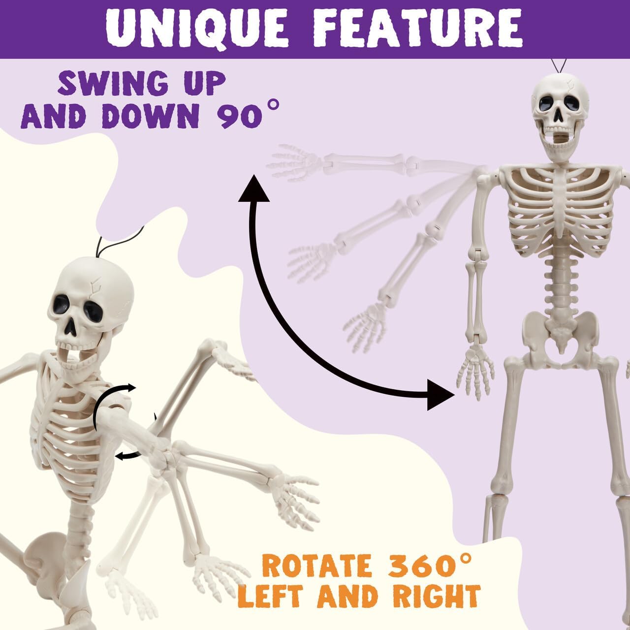 Thumbnail 3 de JOYIN 16418 24-Inch Halloween Skeleton Decorations, 2-Piece Posable Plastic Set