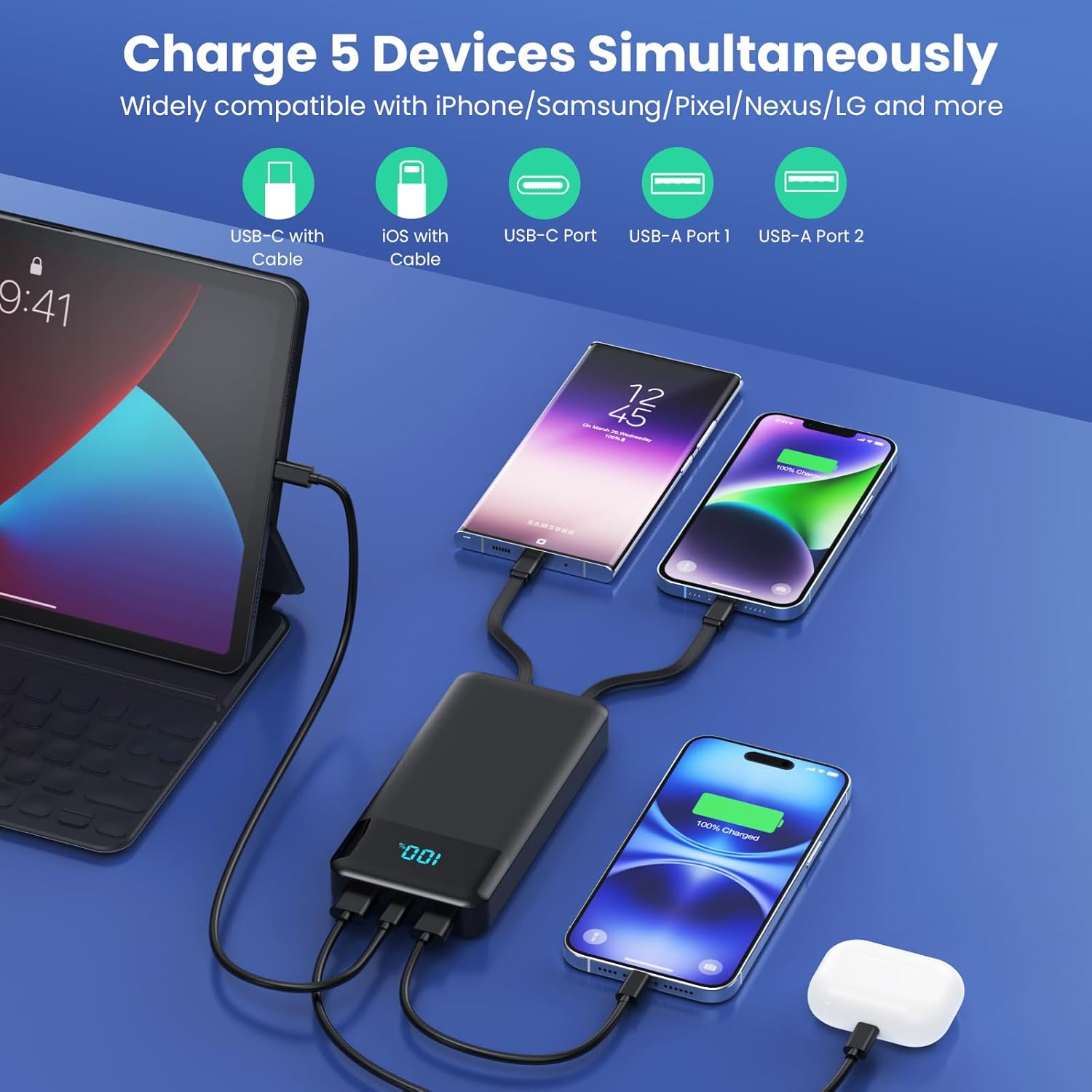 Detalle de Power Bank 26800mAh Batería externa PD 25W