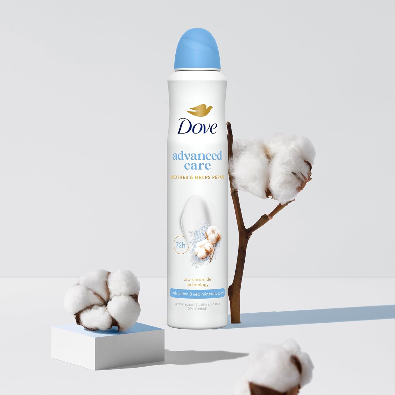 Detalle de Dove Déodorant Spray Apaise & Répare Fresh Cotton & Sea Minerals – Lot 2 × 200 ml