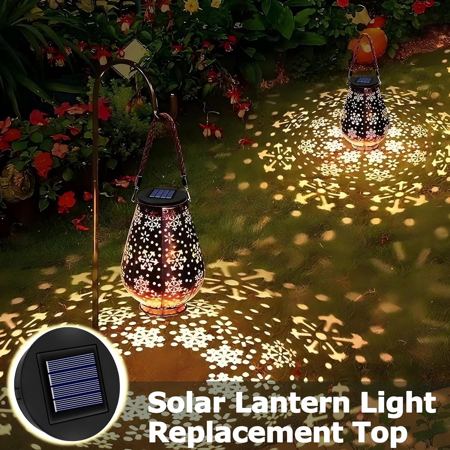 Thumbnail 6 de Solar Light Top 8cm Replacement for Outside Lanterns (2-Pack) – 1.2V 600mAh Warm LED, IP44