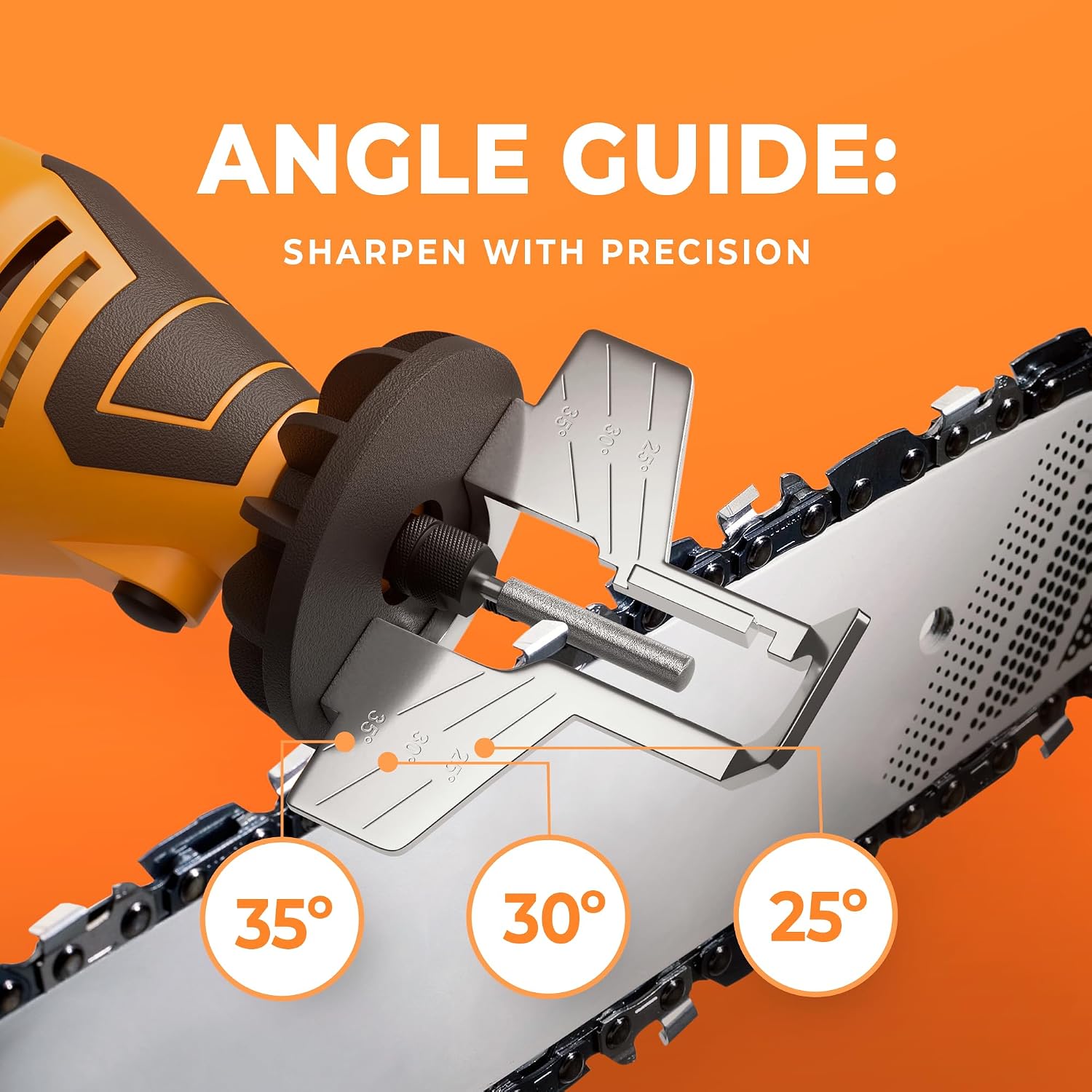 Detalle 2 de Sharp Pebble S1J-AJ6-10 Electric Chainsaw Sharpener Kit with Angle Guide
