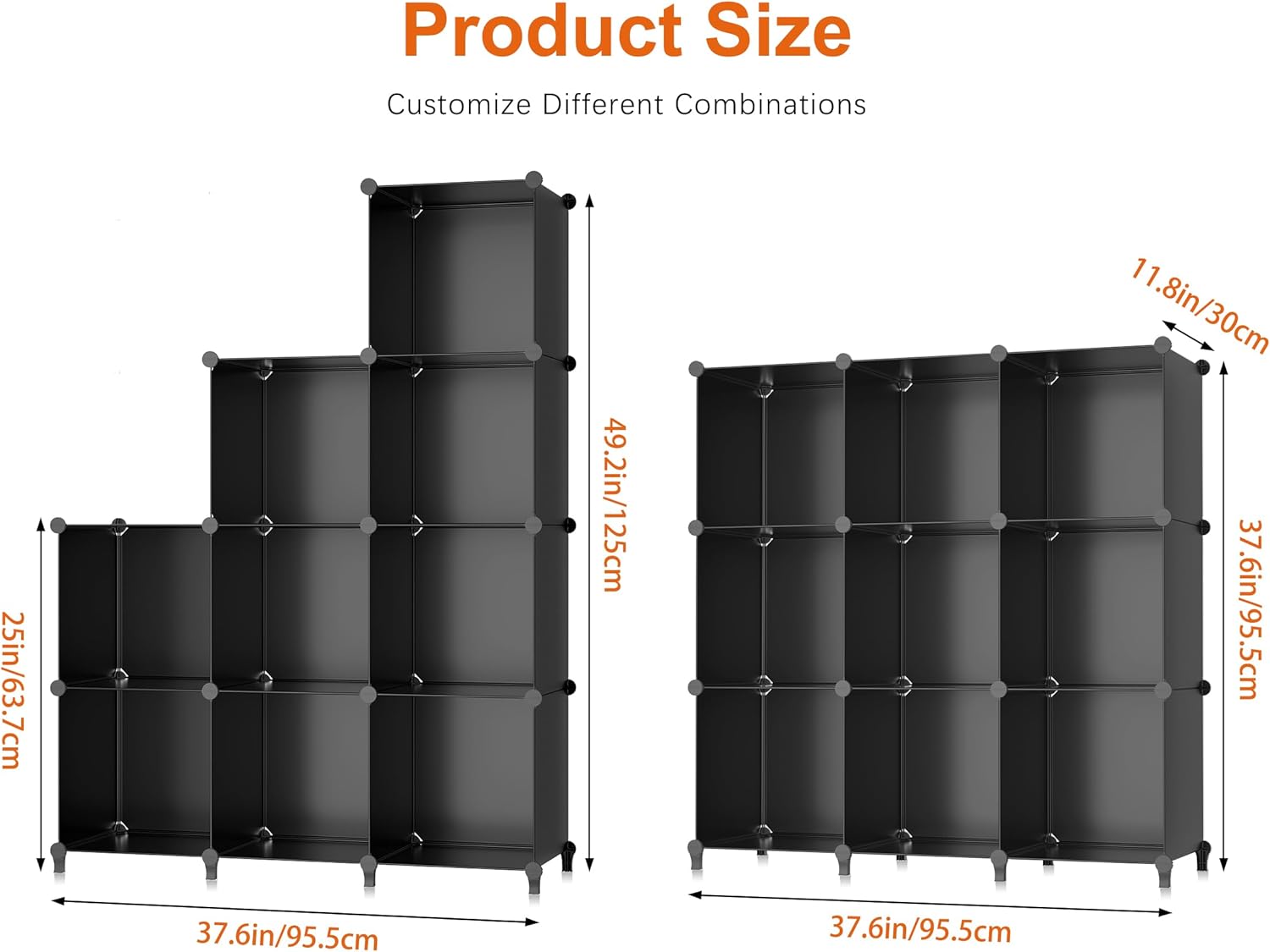 Thumbnail 2 de HOMIDEC 9-Cube Closet Organizer Storage Cubes (11.8 in each cube) in Black