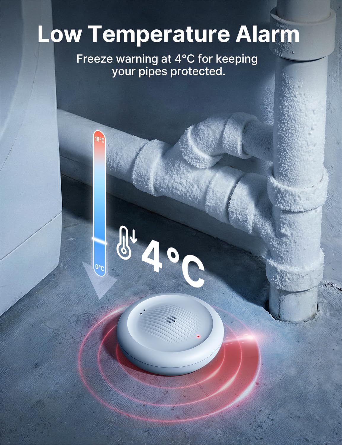 Thumbnail 6 de X-Sense Wi‑Fi Water Leak & Low Temperature Alarm (SWS0B) Smart 2-in-1 Sensor, 3-Pack